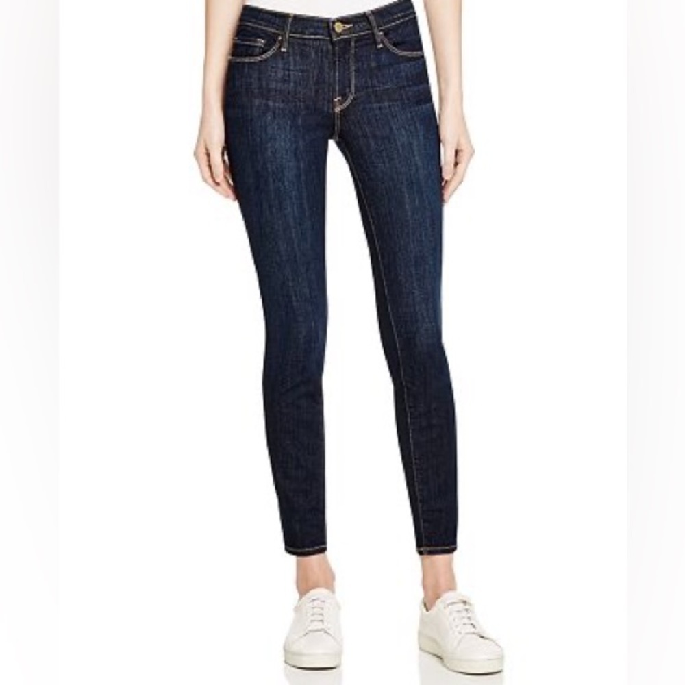 FRAME Le Skinny De Jeanne Jeans in Queens Way Wash (Medium Dark)
